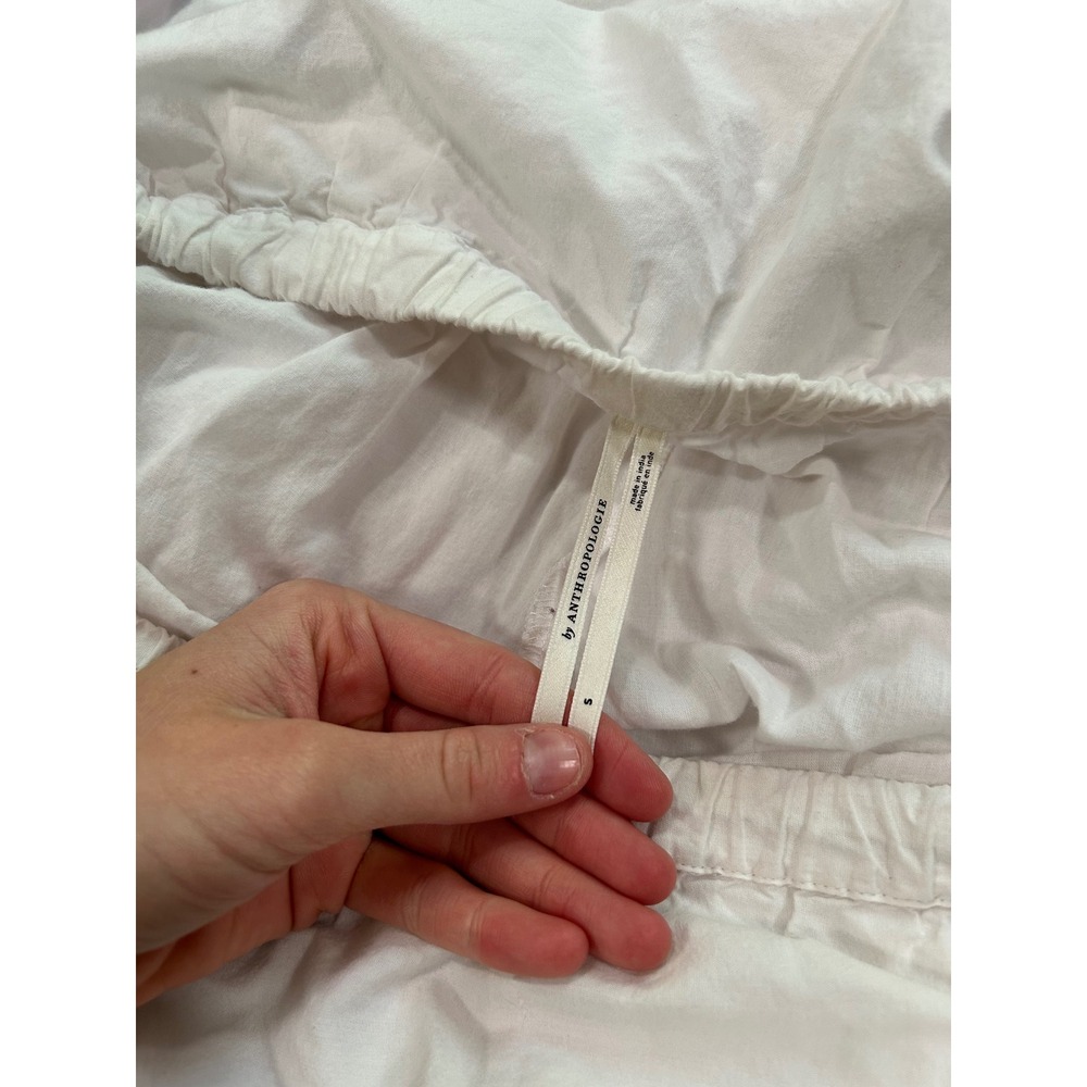 Anthropologie White Tiered Midi Skirt Cotton Boho Festival Cottagecore Prairie S - Picture 4 of 8